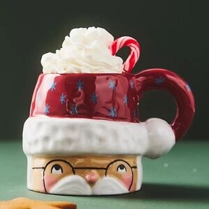 NWT Anthropologie Isabela Dos Santos Cozy With  Santa Claus Stoneware Mug